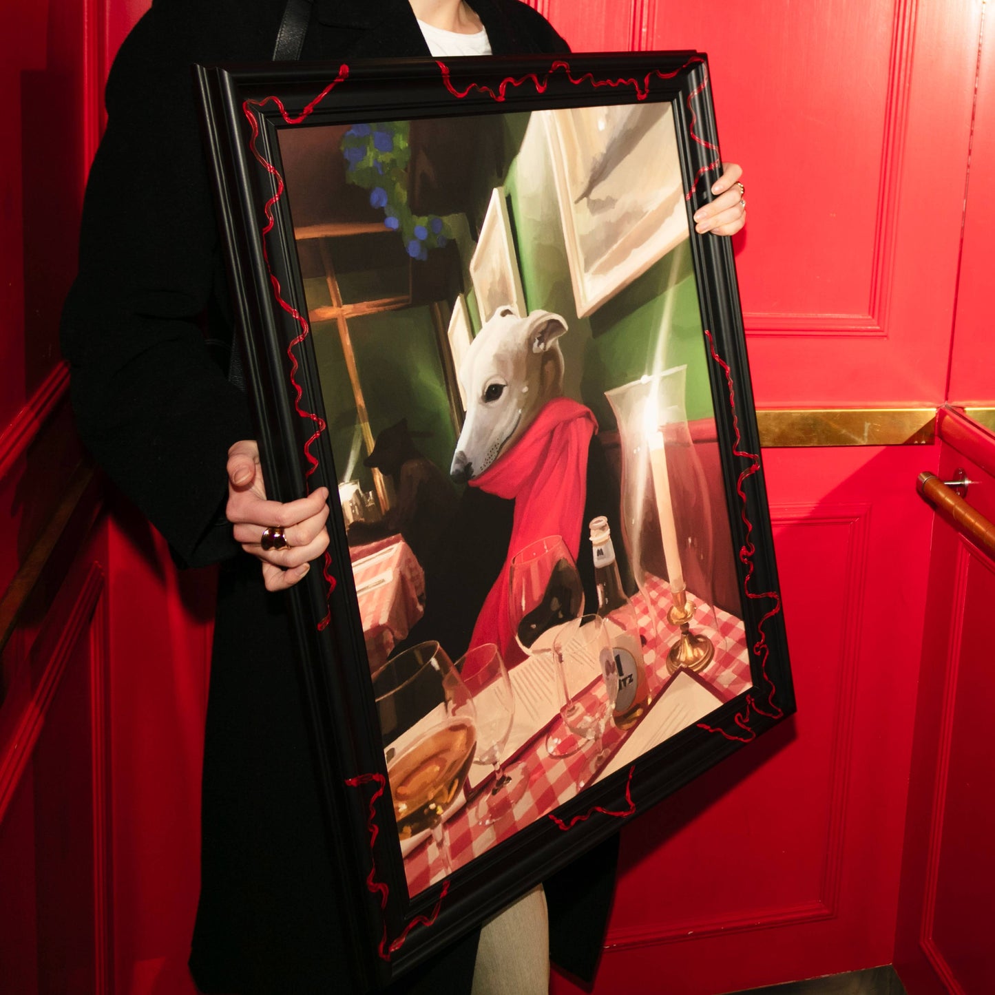 Estelle Graf 50x70 ram, röd