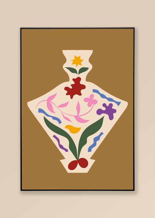 Lucrecia Rey Caro - Flor vase brown